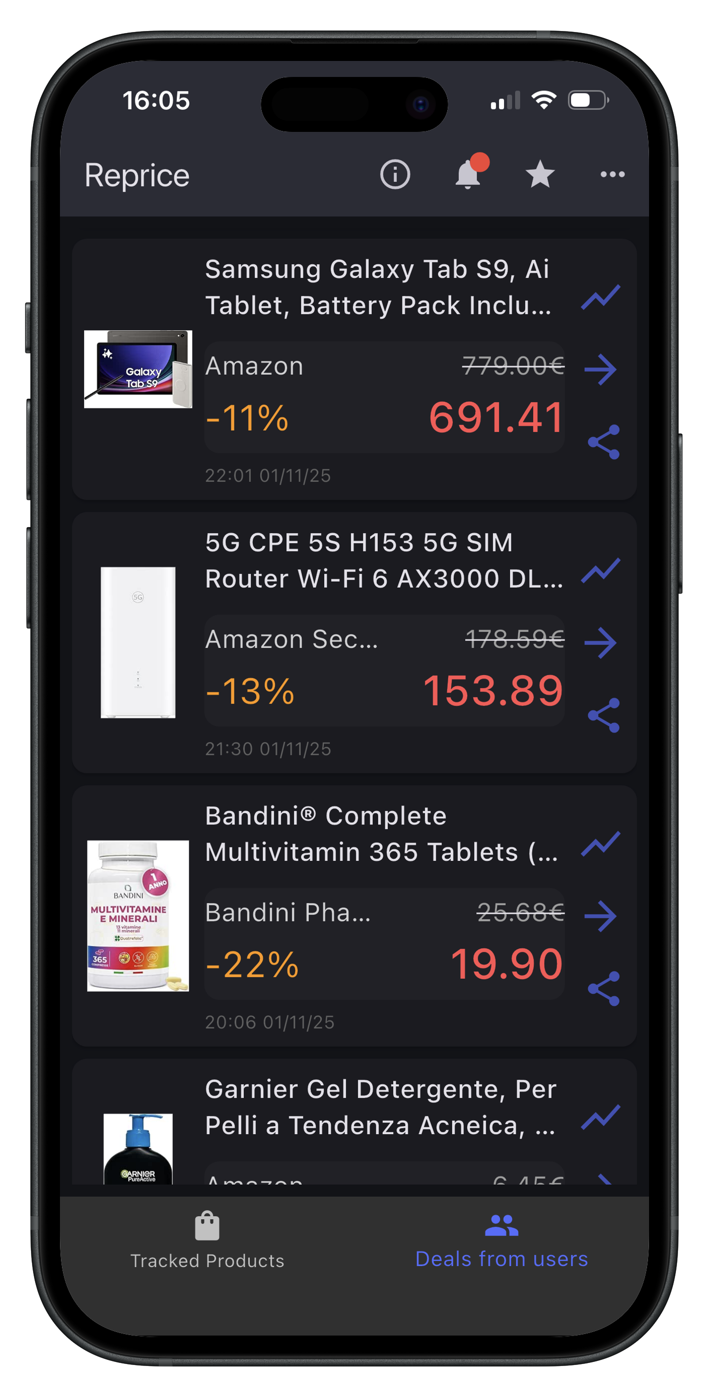 Advanced notification settings screenshot